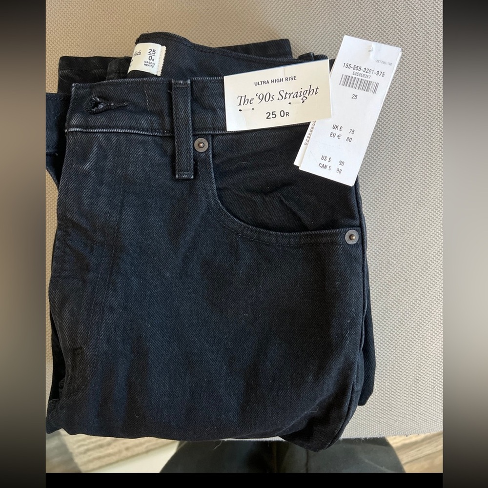Abercrombie ultra high rise 90 straight Jean black